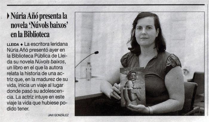 la escritora Nria A presenta la novela 'Nvols baixos' en la Biblioteca  pblica de Lleida. Foto Javi Gonzlez